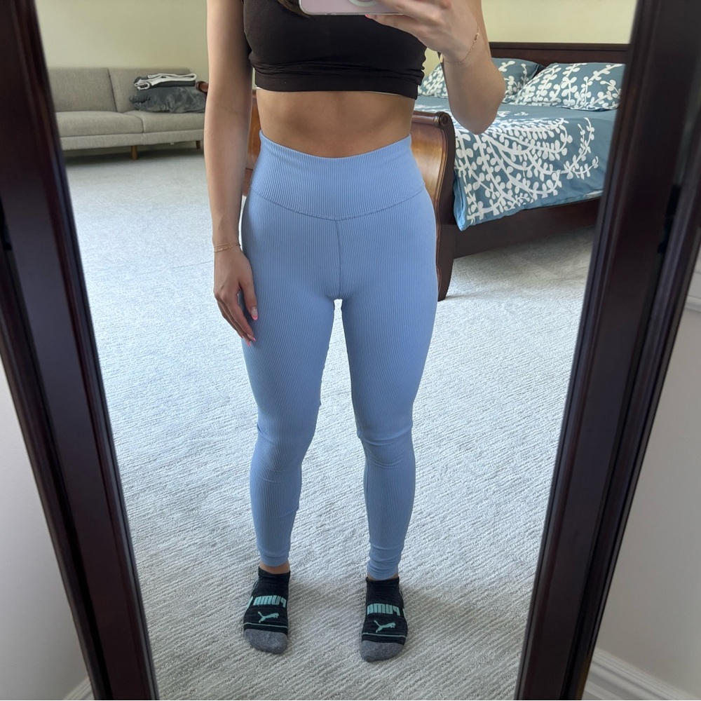 Abercrombie & Fitch Sky Blue Ribbed Leggings